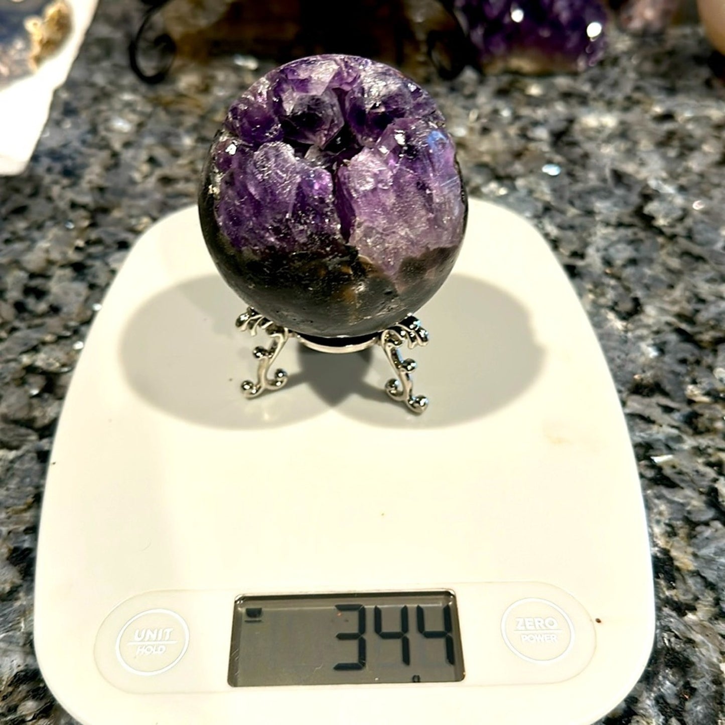 Brazilian Amethyst “Purple Ice” Druzy Small Sphere - 65.54MM - BRAMYSPH-001
