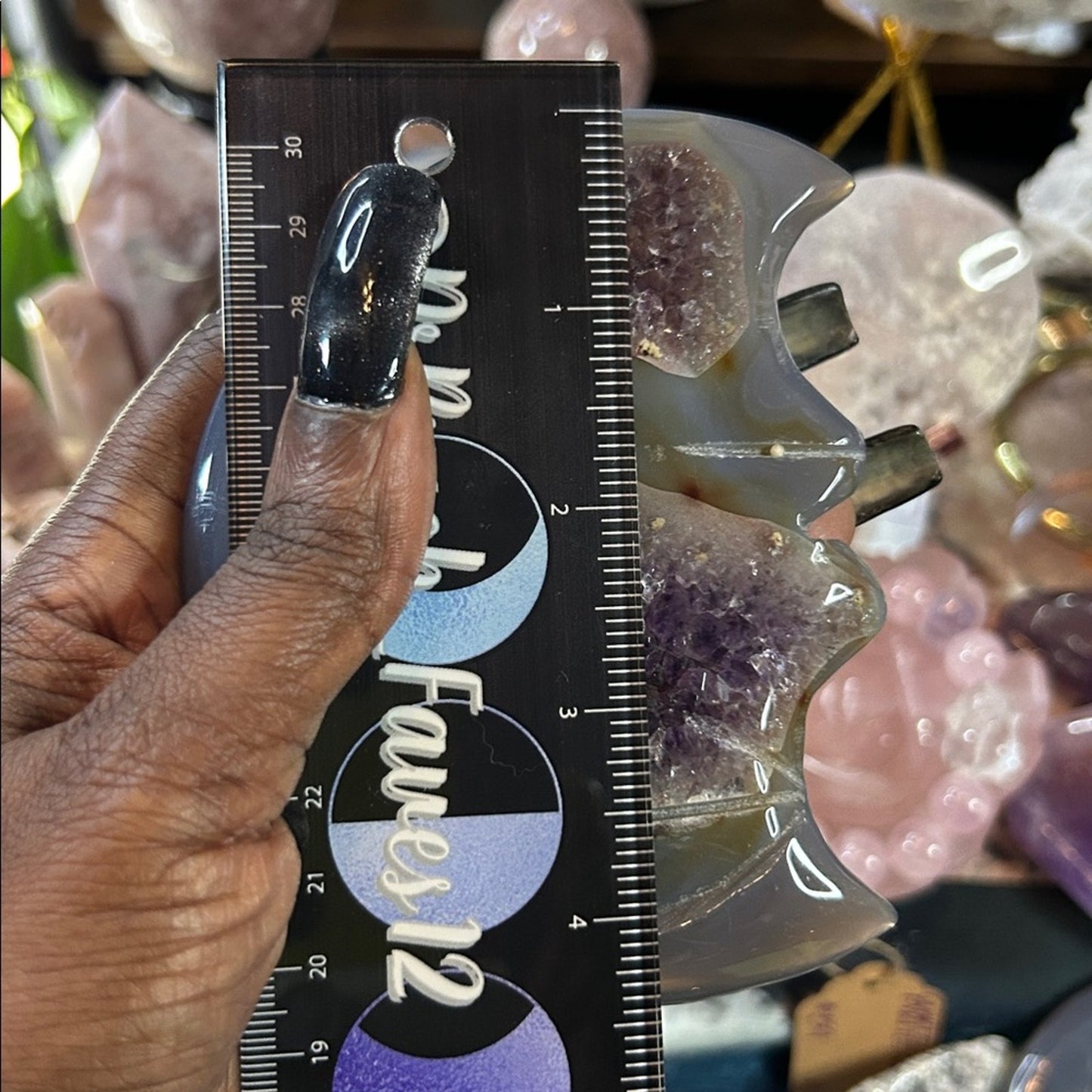 Amethyst, Quartz, & Agate Moon Custom carving AMAGTMOON-Mini2