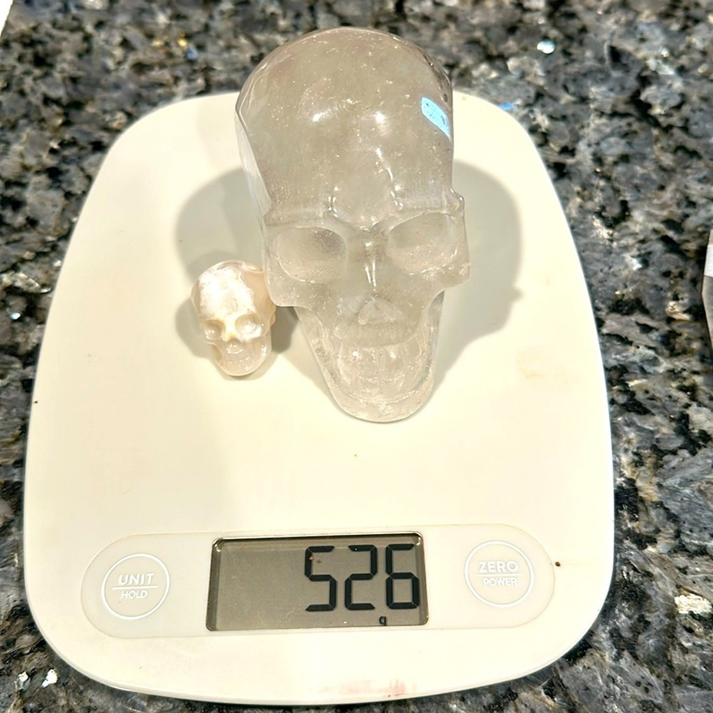Garden Quartz and Mini Flower Agate Skulls - GQFASKULLS-001