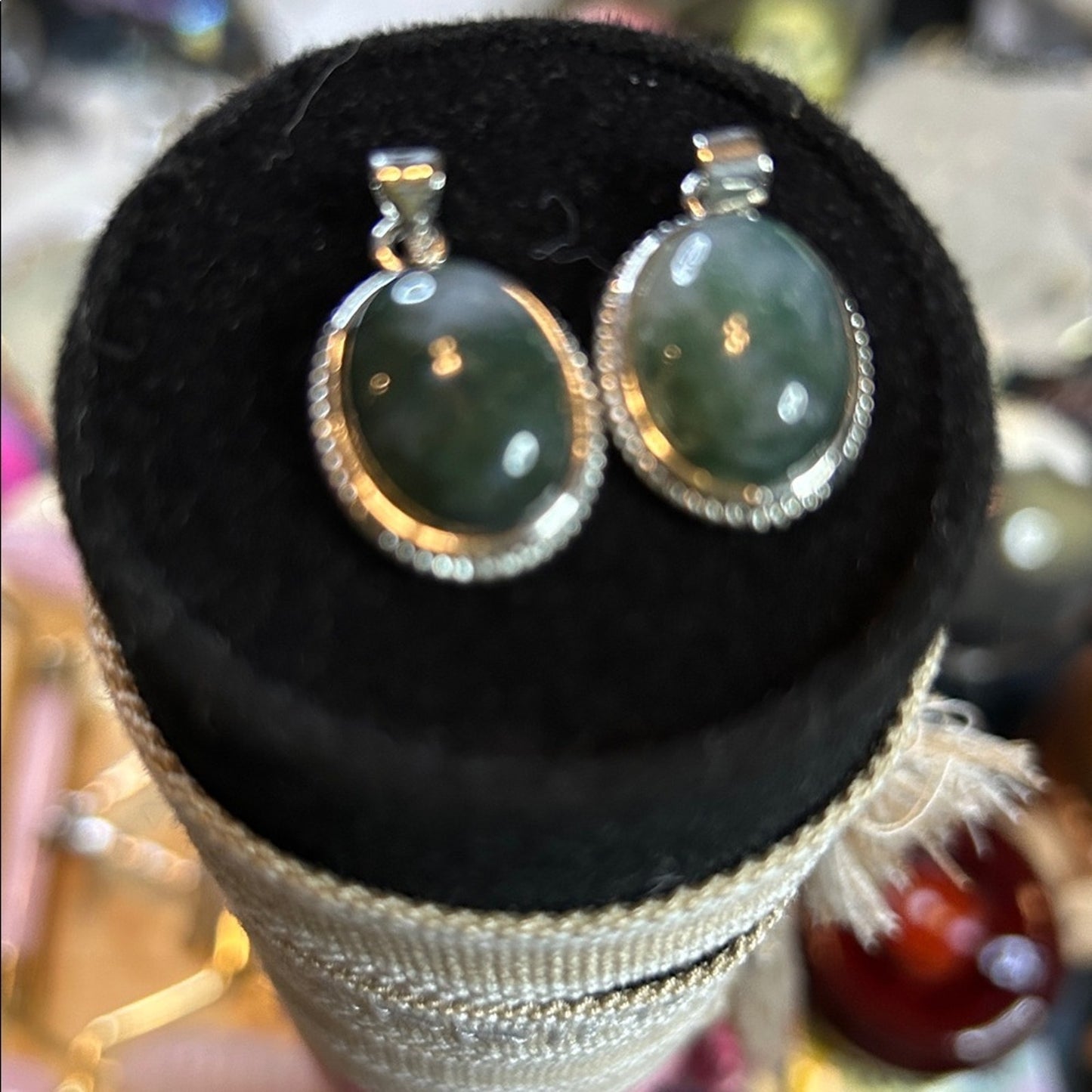 2026 Special - Elegant Silver and Moss Agate Pendant - Price for 1