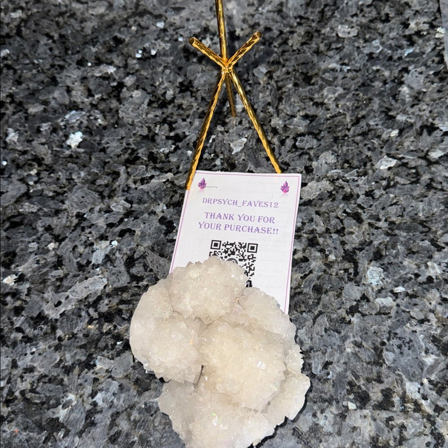 Natural iridescent Iris (Anandalite) Quartz Cluster from India