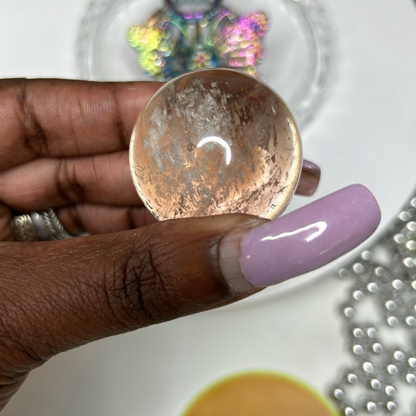 Crackle Quartz Sphere 37MM - CRGQTZ-002