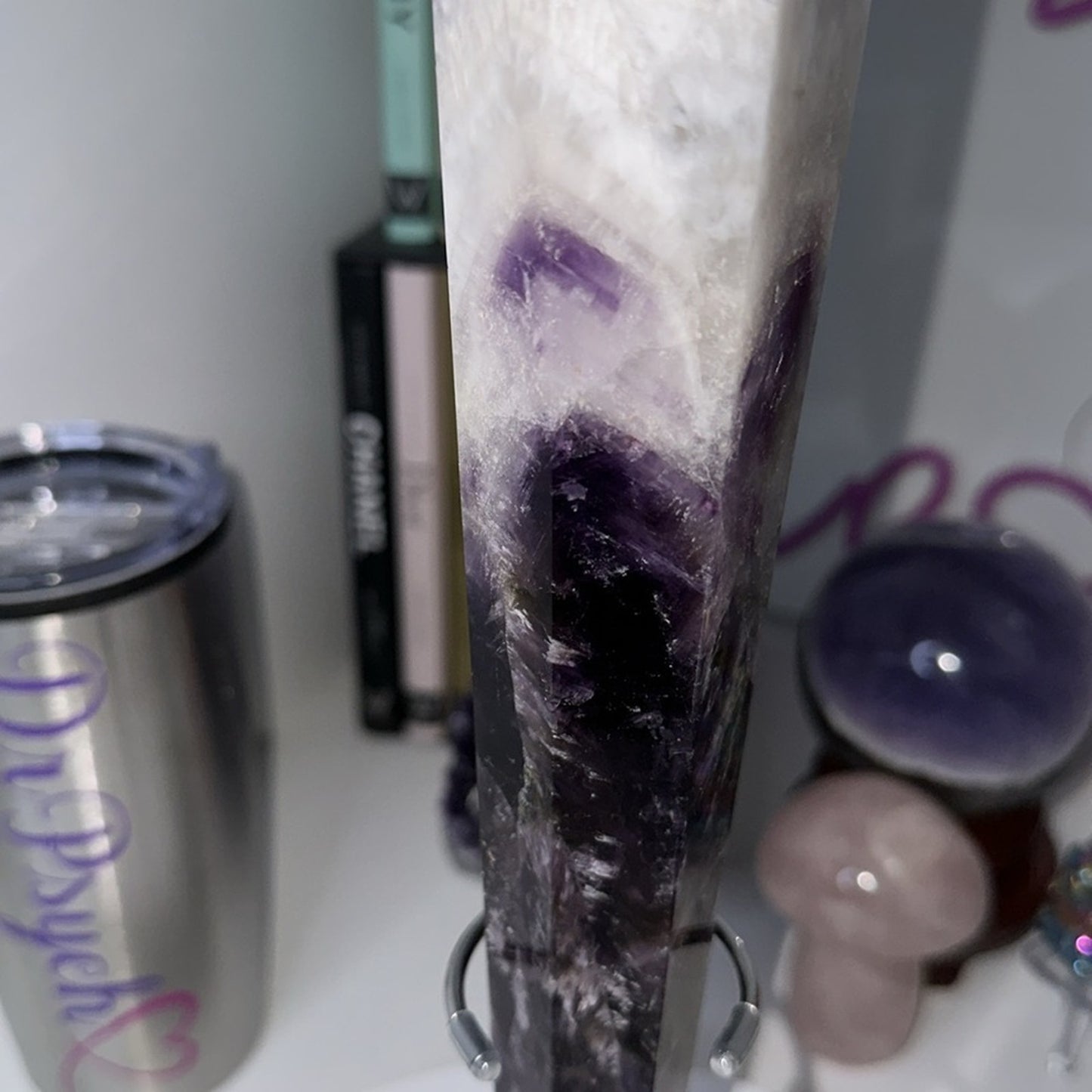 Chevron Amethyst Wand - 13.25 inches - CHAMYWND13.25-001