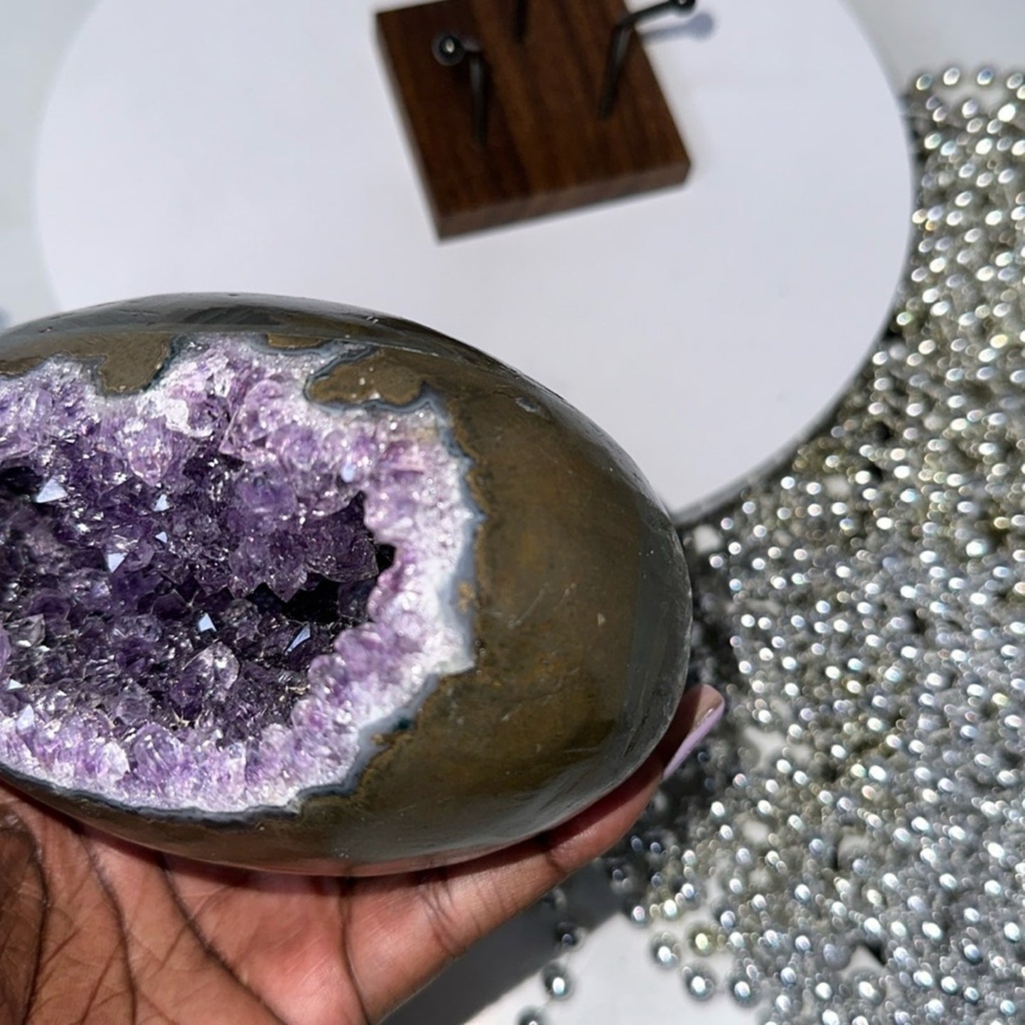 Amethyst Raw Freeform Egg Dinosaur  - DRZDINOAMYEGG-001 140MM