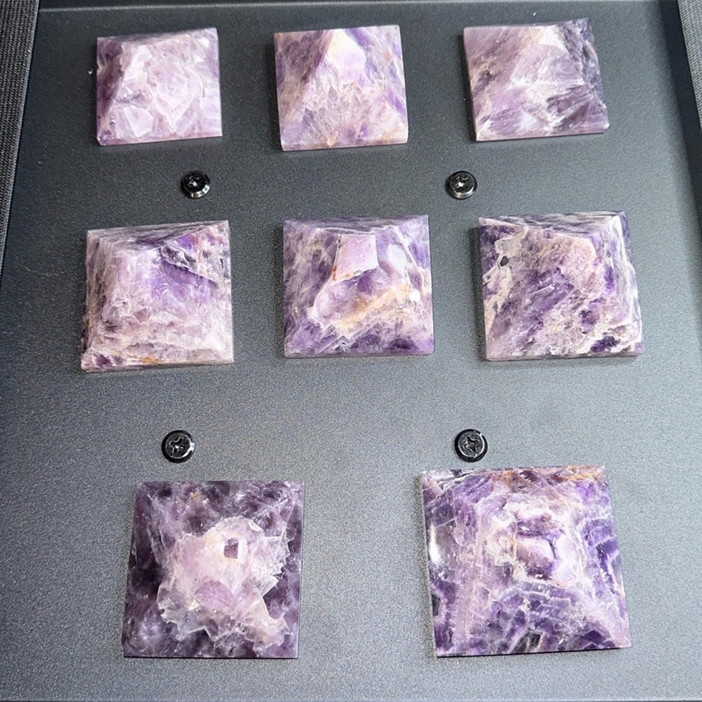 Chevron Dream Amethyst Pyramid Carvings Columns 1, 2, 3 - Price for 1