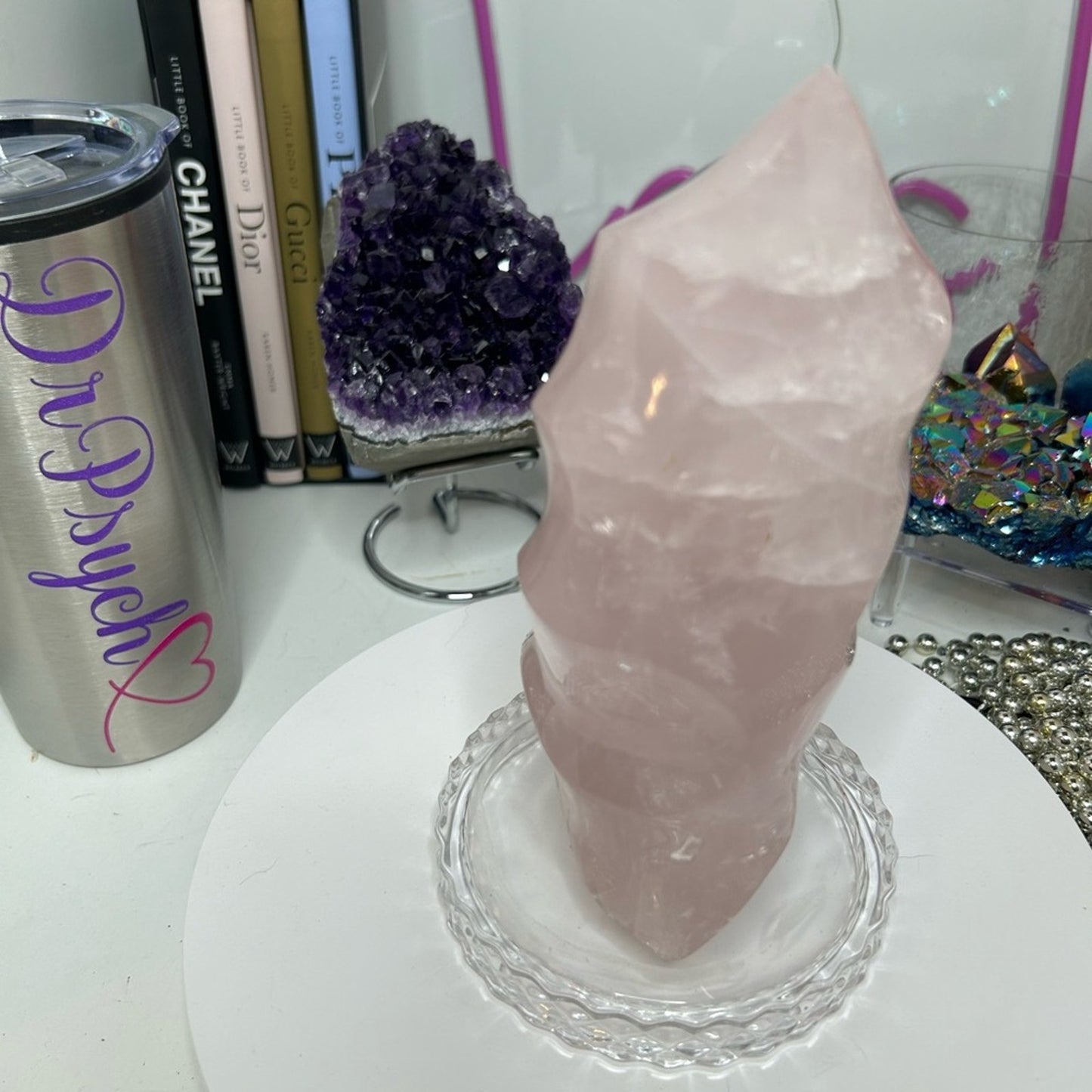 Rose Quartz Large Flame - RSQTZFLM-LRG