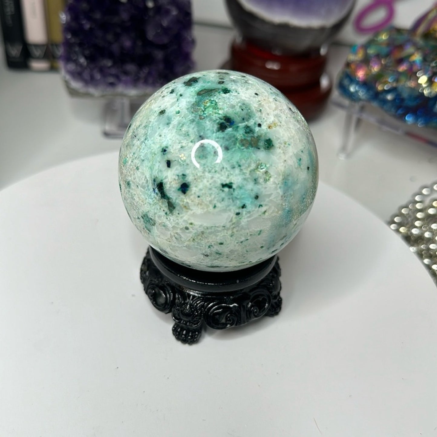 Phoenix Stone Druzy Sphere 68MM - PHSTNSPH -001