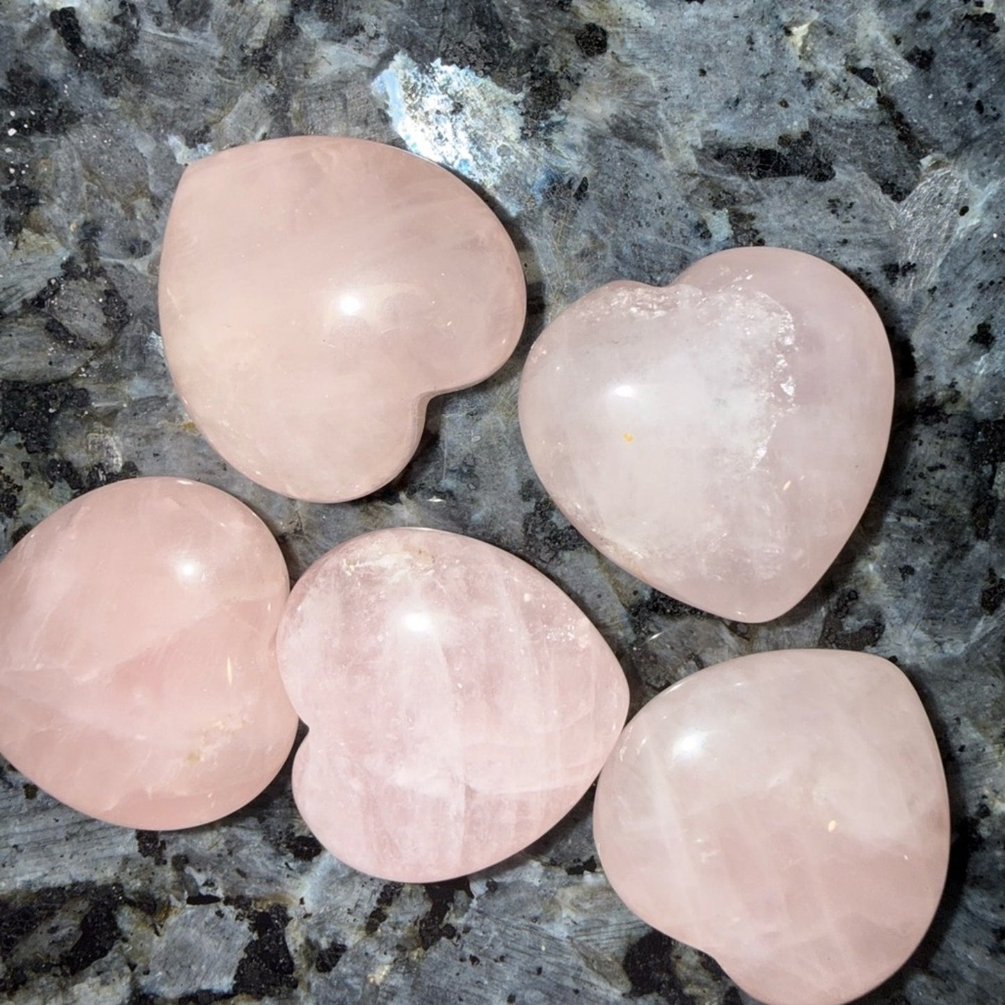 Rose Quartz Heart Bundle Set - RQHEARTSET  - Price for 1 Set