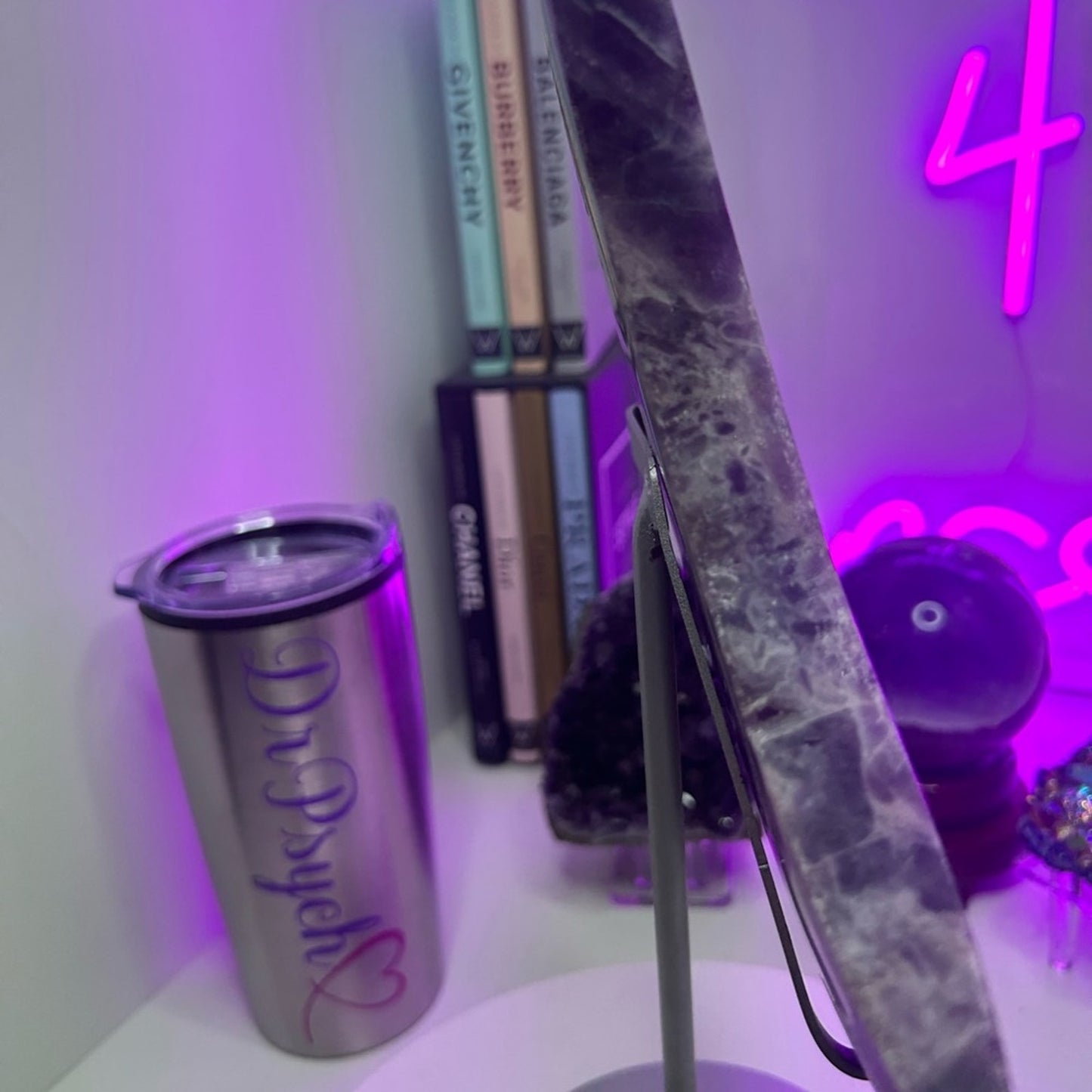 Chevron Dream Amethyst Crescent Moon plate - CHAMYMOON-MED  121.74MM 1092g