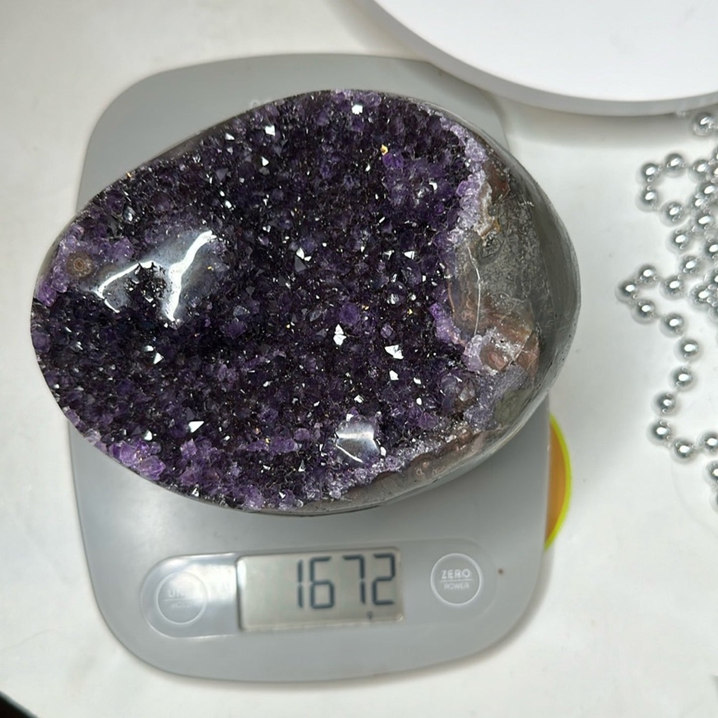 Amethyst Raw Freeform Egg Dinosaur  - DRUZYAMYEGGEYE-001 135MM