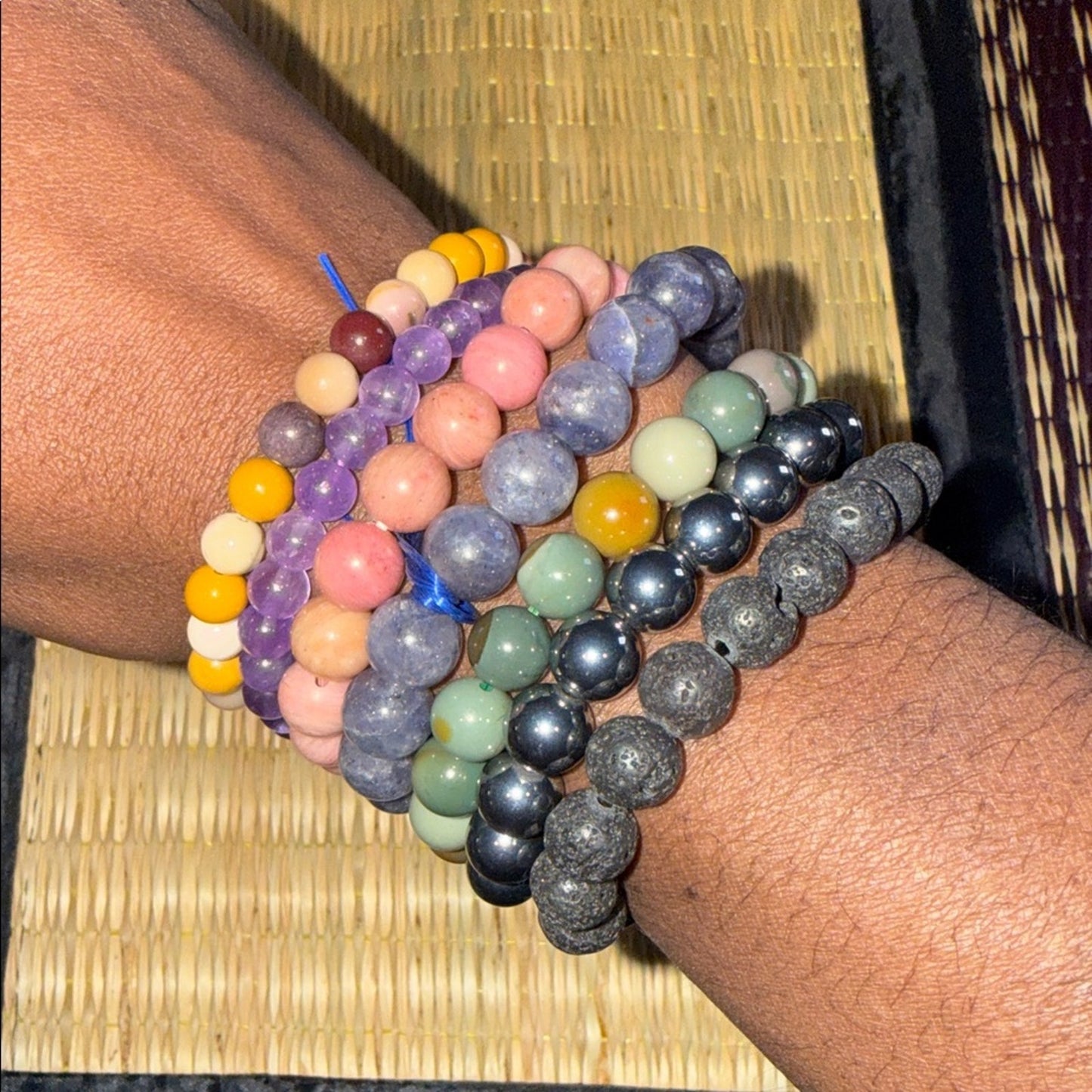 Crystal Beaded Bracelet Set of 7