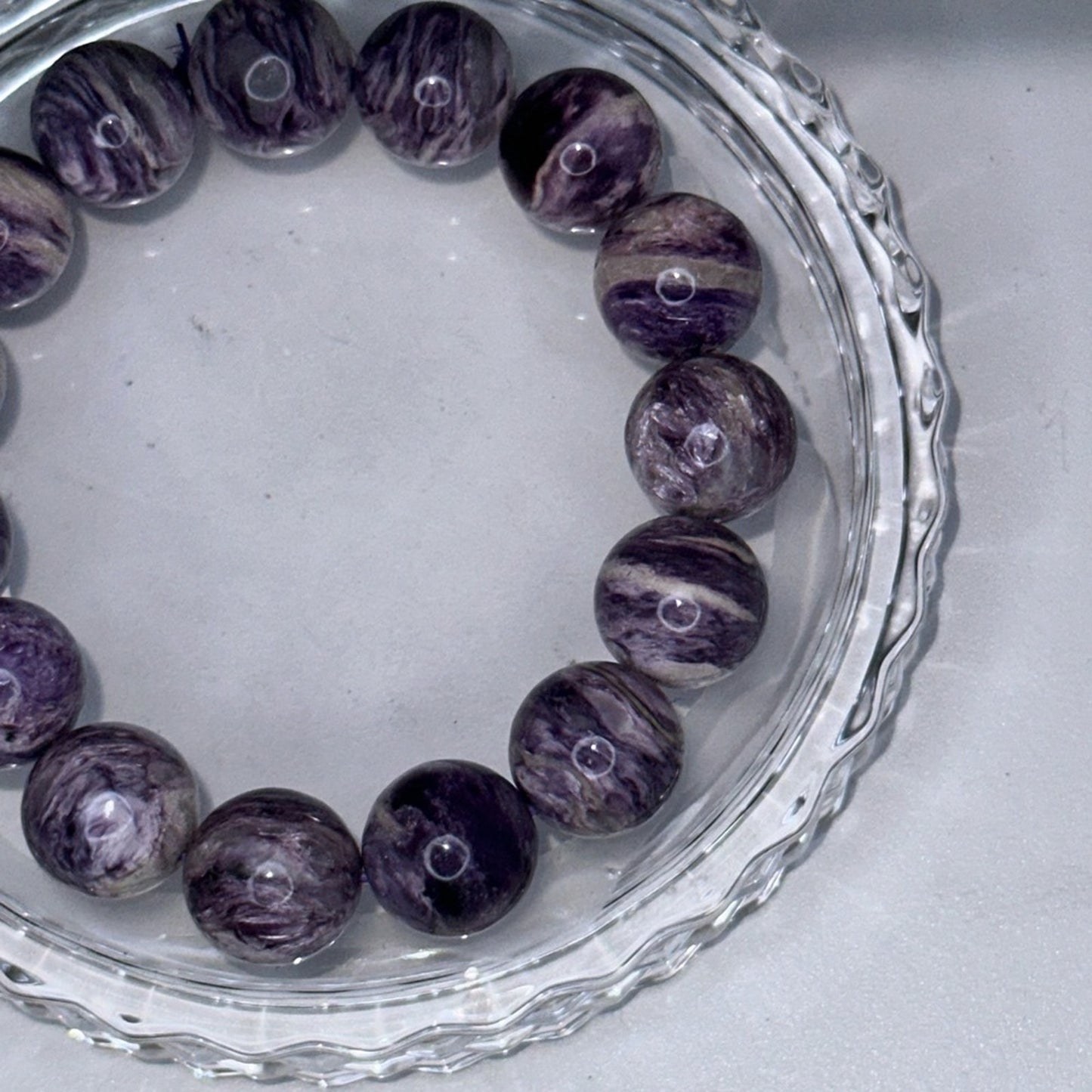 Charoite Natural Stone Bracelet Approx. 12-13 MM, 2.5” wrist CHAROITEBRC-001