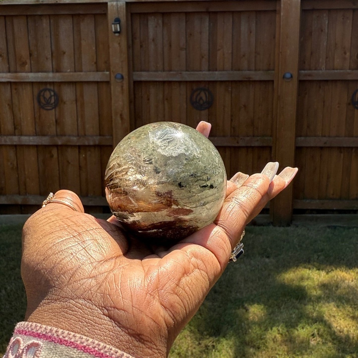 Lodolite (Garden or Phantom Quartz) Crystal Sphere 59.9MM