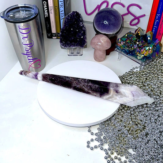 Chevron Amethyst Wand - 13 1/8 inches - CHAMYWND1318-001