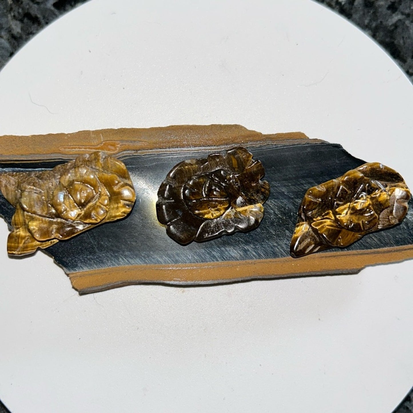 All Natural Tiger’s Eye Flower carving - PRICE FOR 1 FLOWER. PRICE FIRM