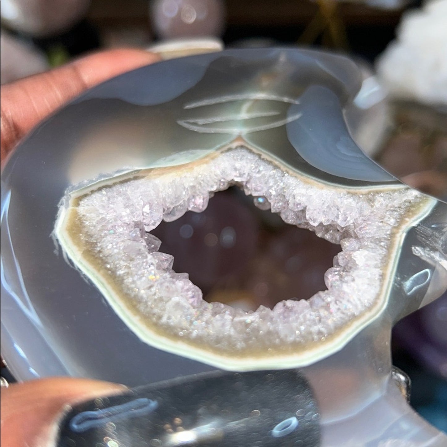 Quartz, & Agate Moon Custom carving AMAGTMOON-Mini1