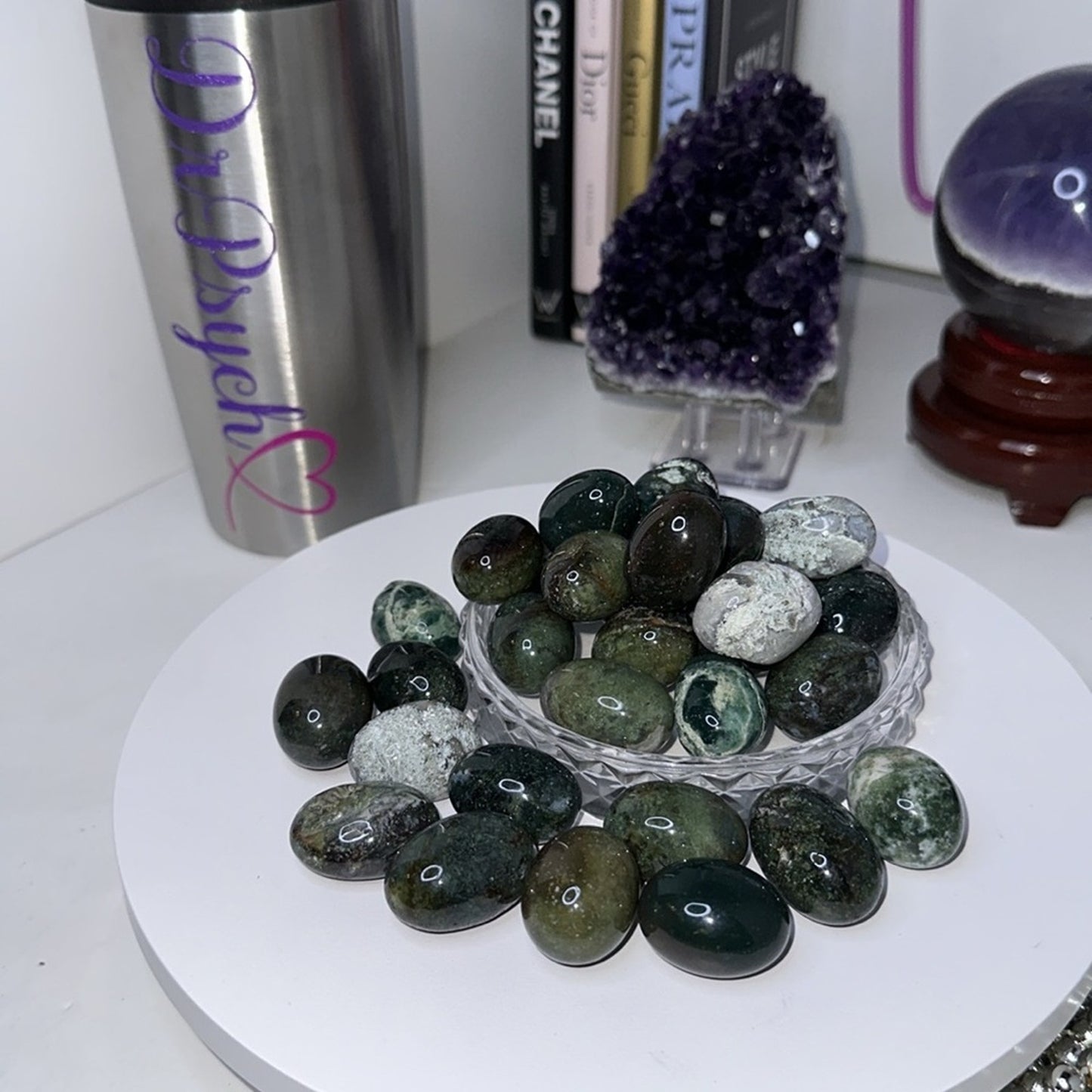 Moss Agate Tumbles 1/2 kg - MOSSAGATETUMB