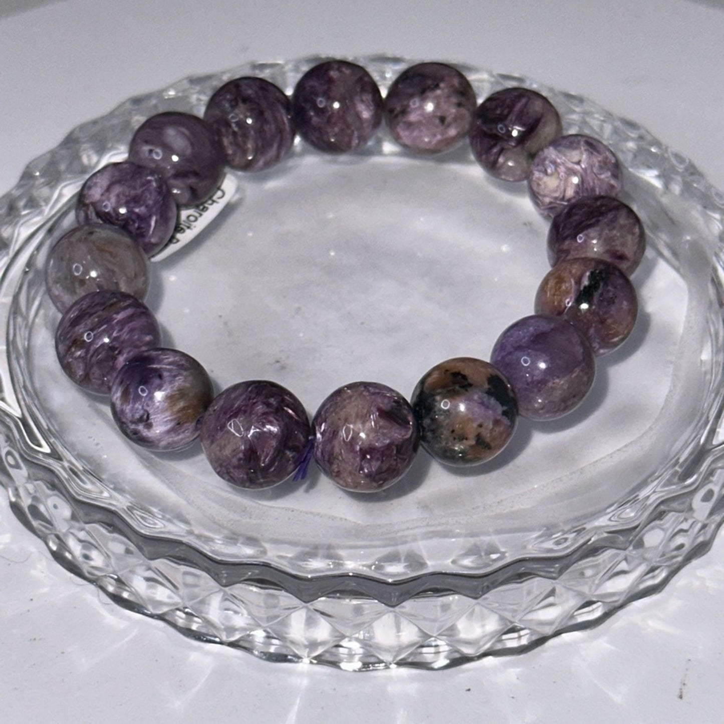 Charoite Natural Stone Bracelet Approx. 12-13 MM, 2.5” wrist CHAROITEBRC-001