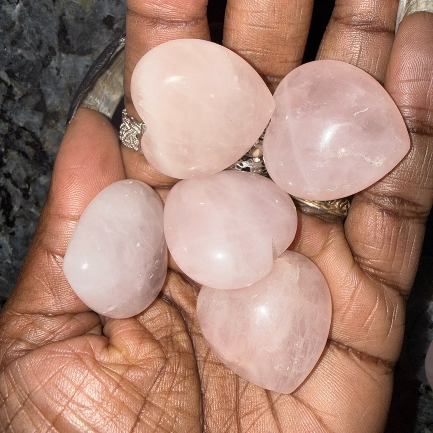 Rose Quartz Heart Bundle Set - RQHEARTSET  - Price for 1 Set