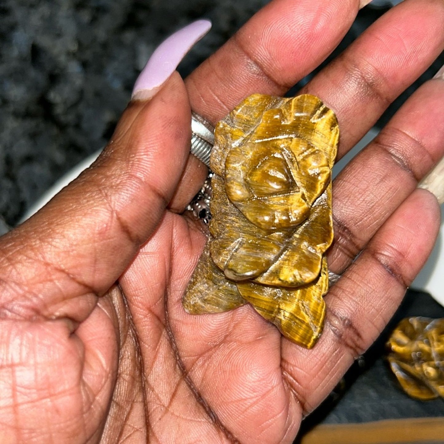 All Natural Tiger’s Eye Flower carving - PRICE FOR 1 FLOWER. PRICE FIRM