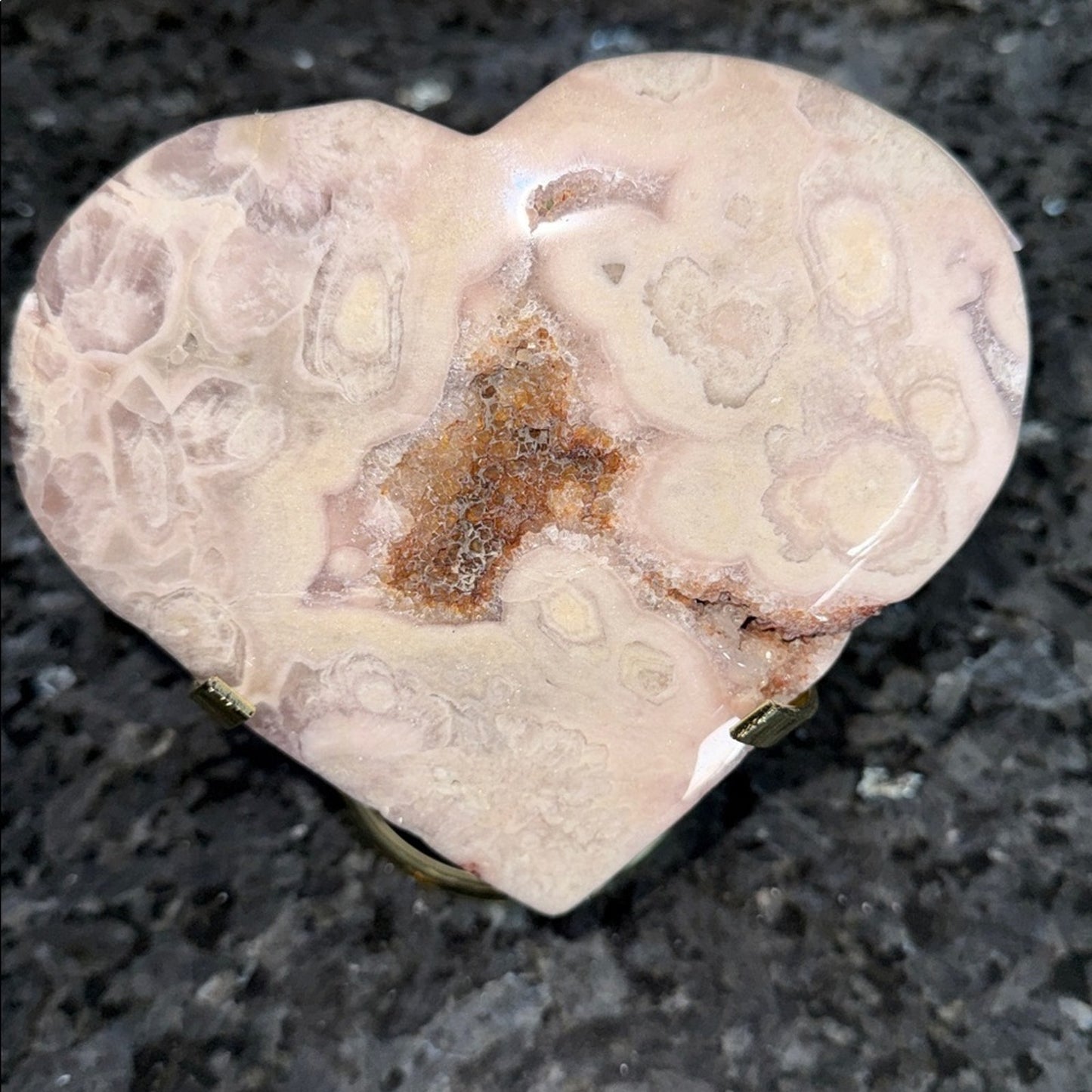 Pink Amethyst Heart with stand