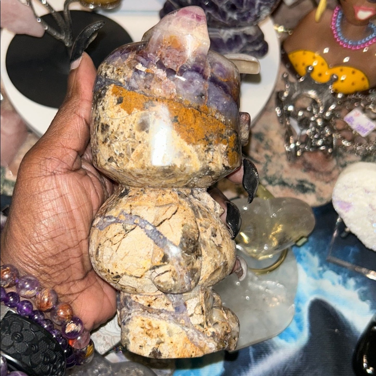 Natural Opalized Fluorite Root Stone Bear Custom
