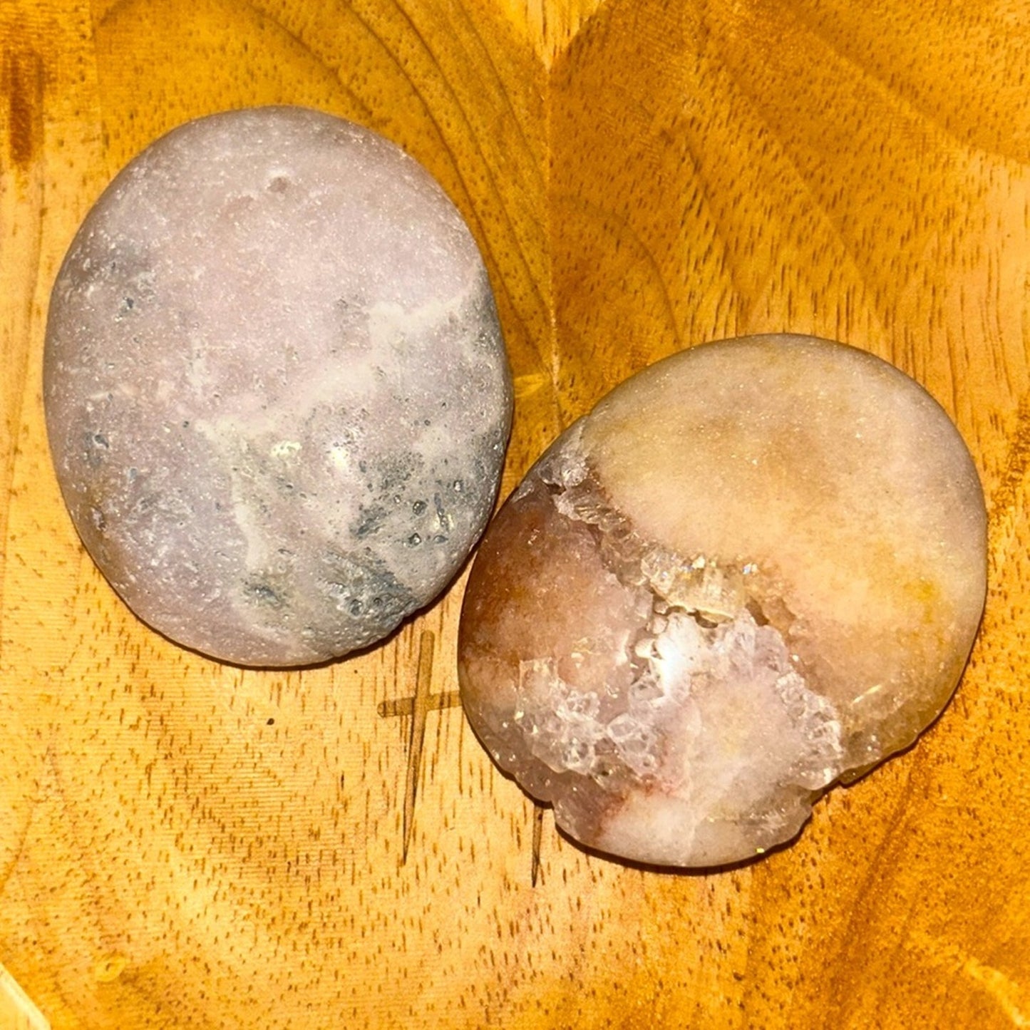 Pink Amethyst Palm stone set PAPLMSTNE - SET001