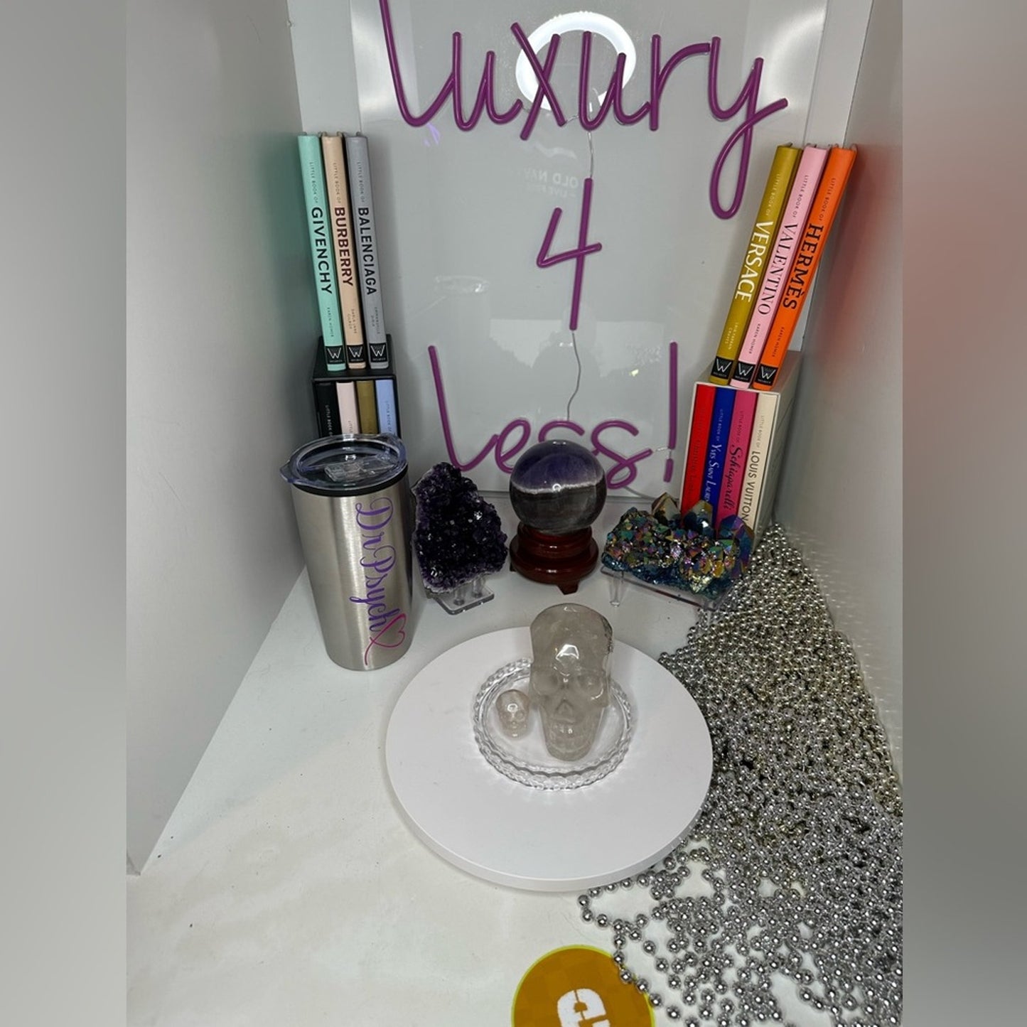 Garden Quartz and Mini Flower Agate Skulls - GQFASKULLS-001