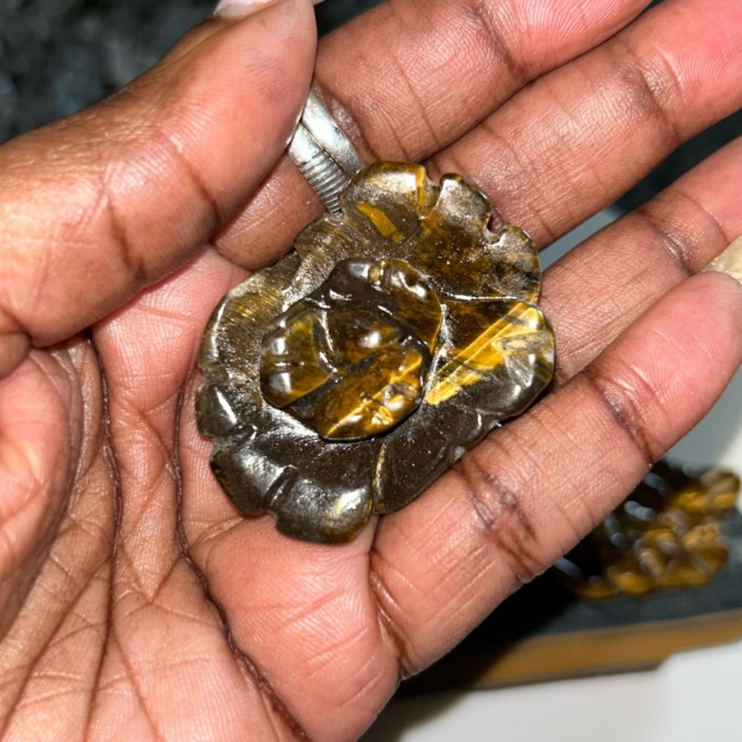All Natural Tiger’s Eye Flower carving - PRICE FOR 1 FLOWER. PRICE FIRM