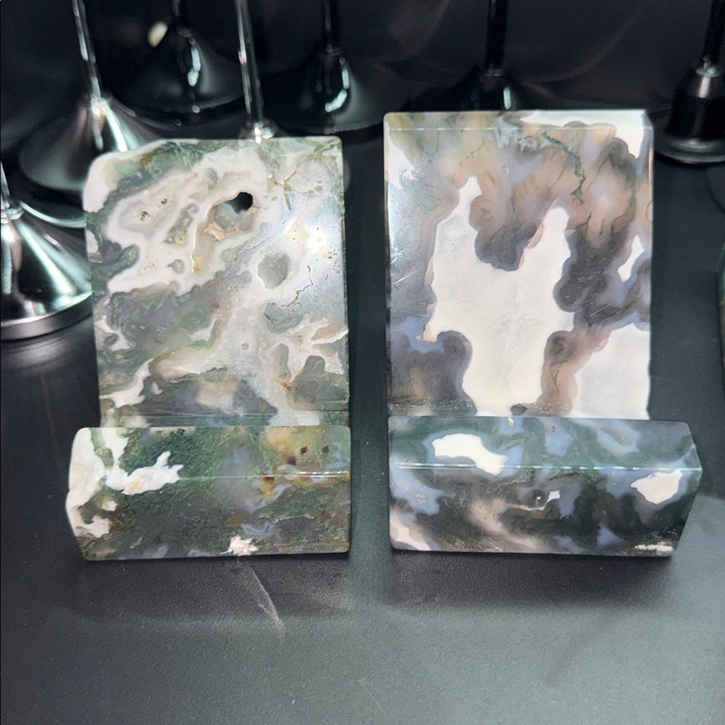 Crystal Phone Slab iPad Stand -Moss Agate - Price for 1