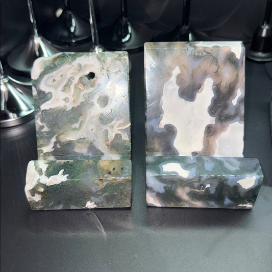 Crystal Phone Slab iPad Stand -Moss Agate - Price for 1