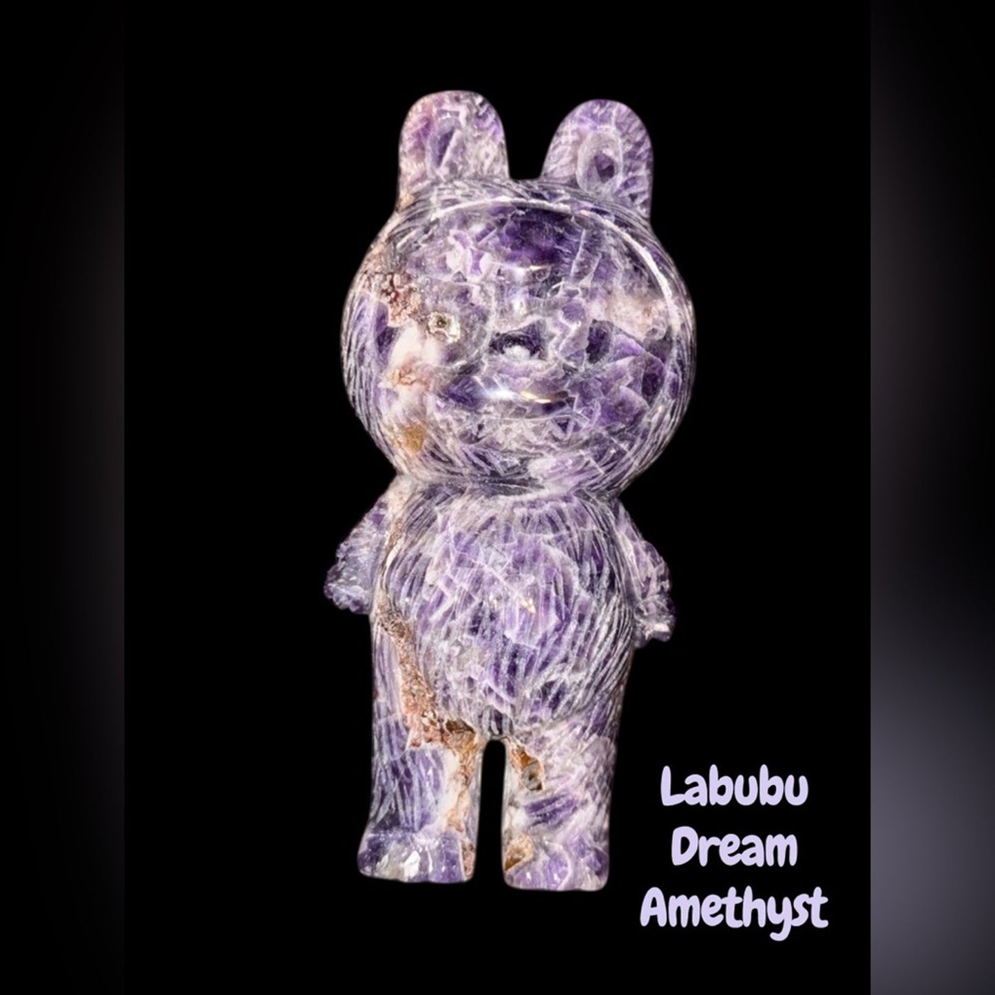 Labubu Crystal Dream Amethyst 7” approximately Crystal Carving A