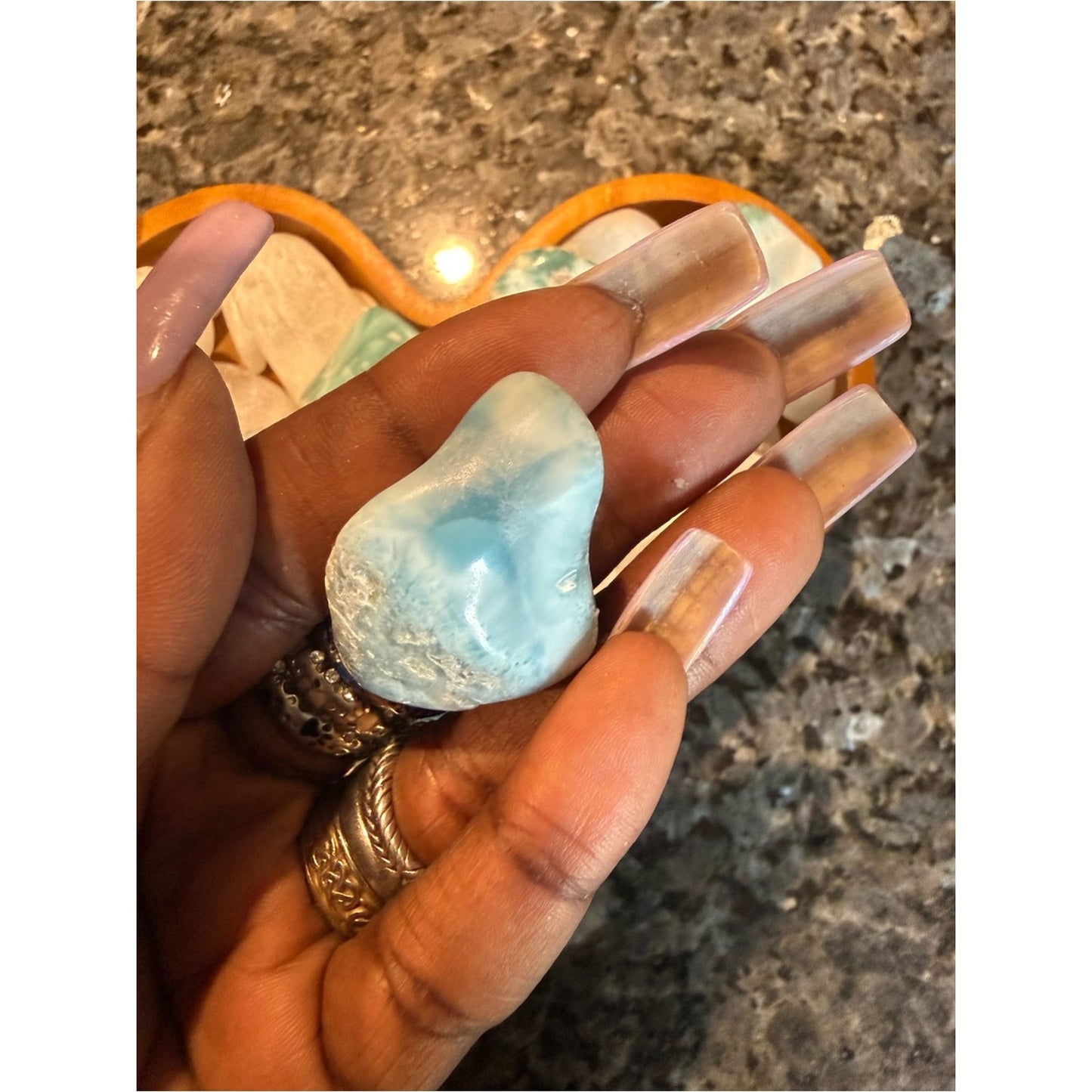 Beautiful Blue-Green Larimar Tumbled Crystals - Grades AAA, AA & A Price for 1