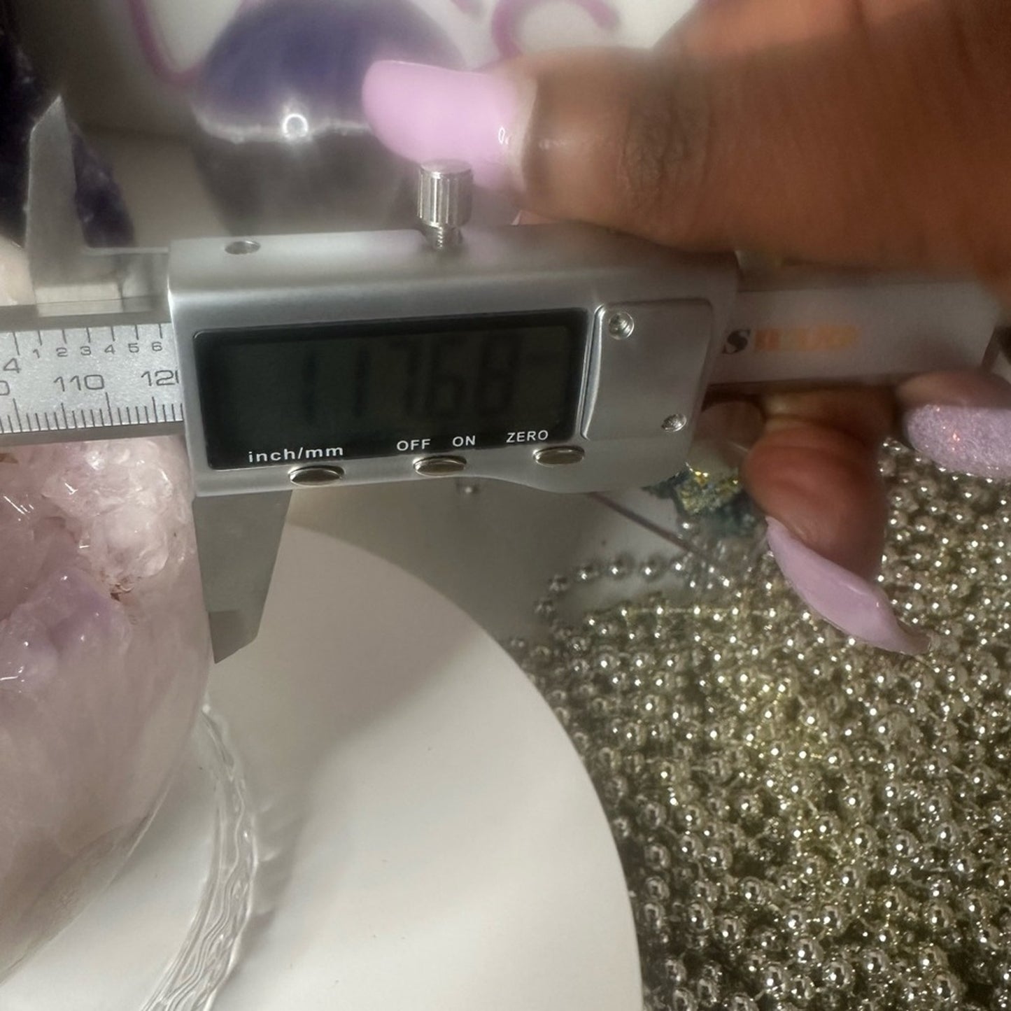 Amethyst Large Points Agate Sphere - 117MM AMAGLGSP002