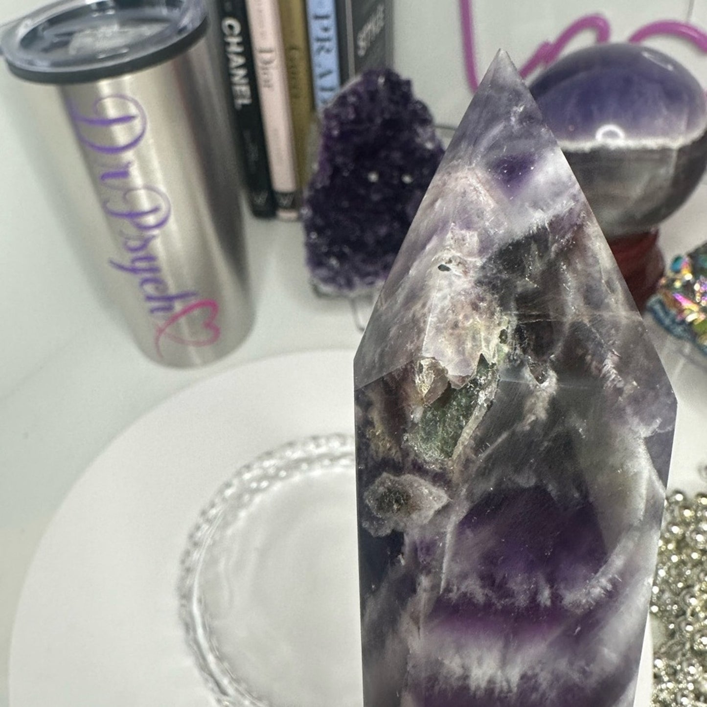 Chevron Amethyst Wand - 7.25 inches - CHAMYWND7.25-001