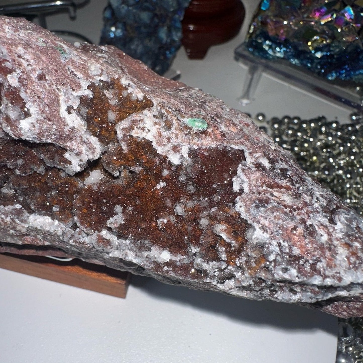 Amethyst Raw “Yam” with Red and Green Quartz inclusions & sugar AMYREDGRNYAM-001