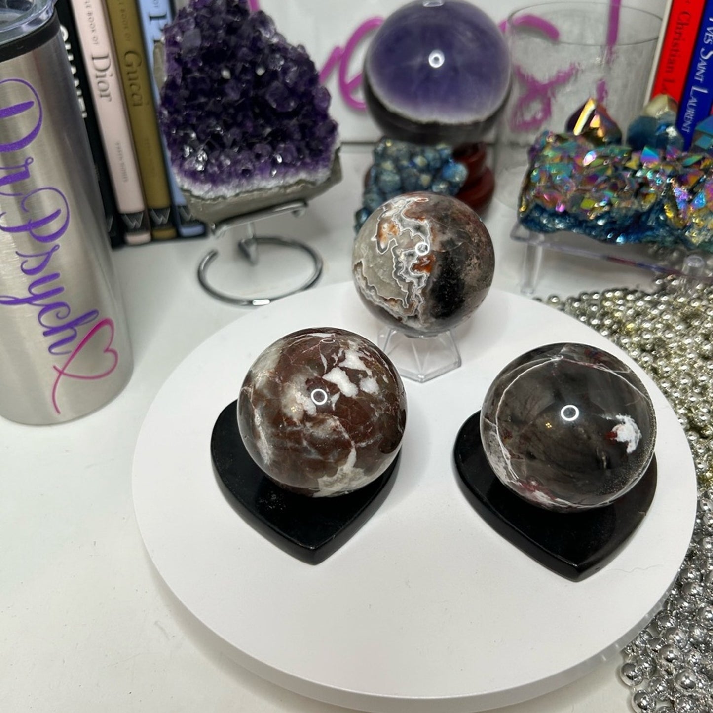 Mexican Lace Agate & Brecciated Jasper Sphere - Pick 1 or Bundle! MXAGTBJ001