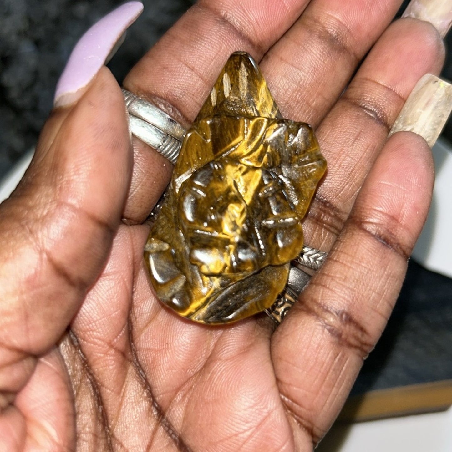 All Natural Tiger’s Eye Flower carving - PRICE FOR 1 FLOWER. PRICE FIRM