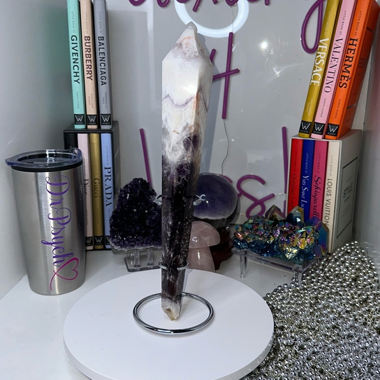 Chevron Amethyst Wand - 12 inches - CHAMYWND12-001