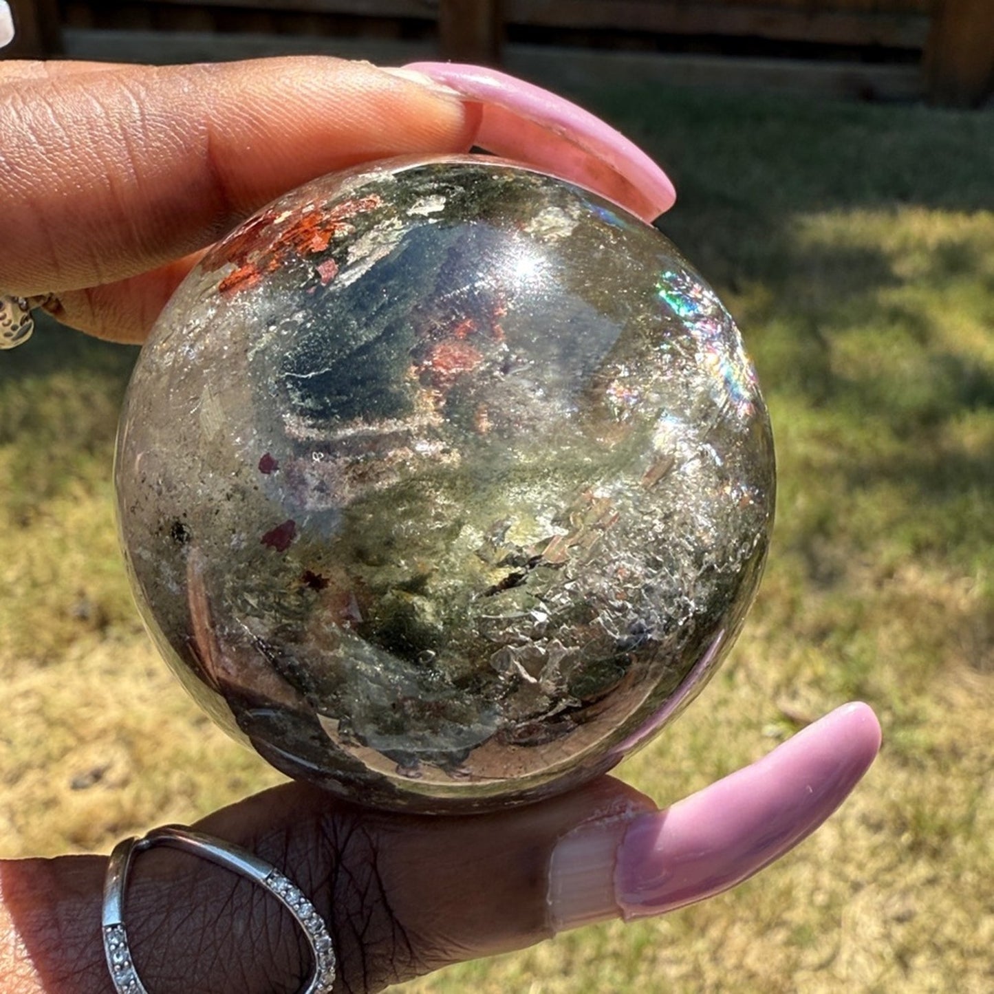 Lodolite (Garden or Phantom Quartz) Crystal Sphere 54.4MM