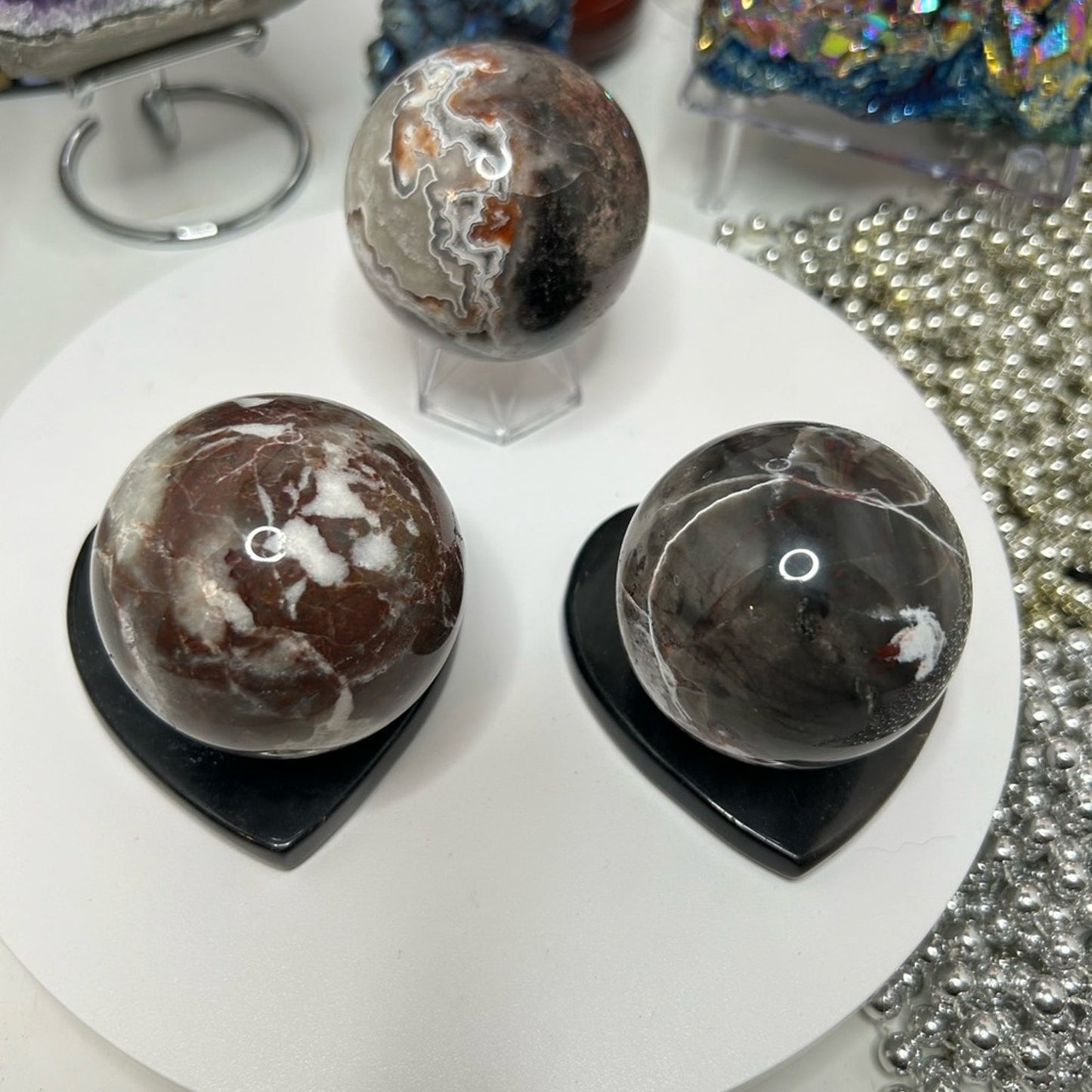 Mexican Lace Agate & Brecciated Jasper Sphere - Pick 1 or Bundle! MXAGTBJ001