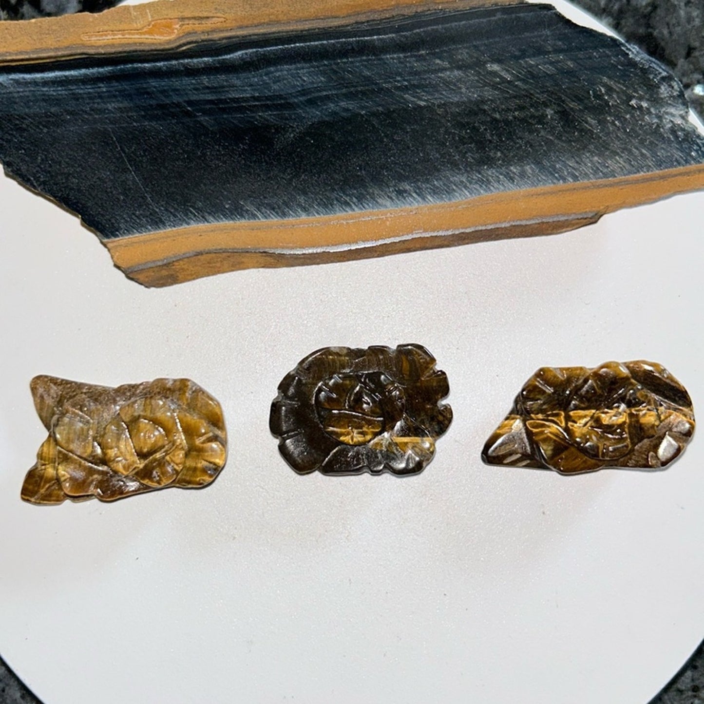 All Natural Tiger’s Eye Flower carving - PRICE FOR 1 FLOWER. PRICE FIRM