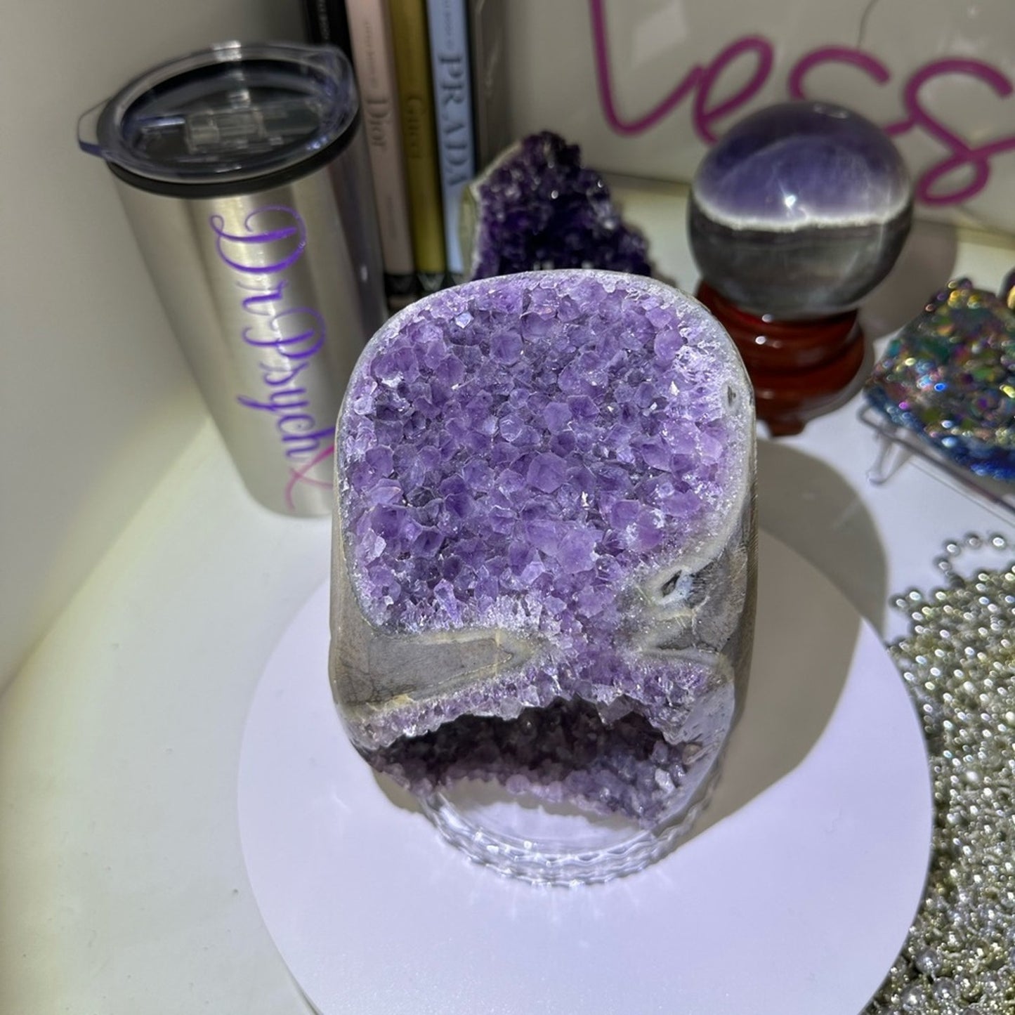 Amethyst Raw Freeform Goggles Sugar Points  - AMYGOGGLE-001 138MM