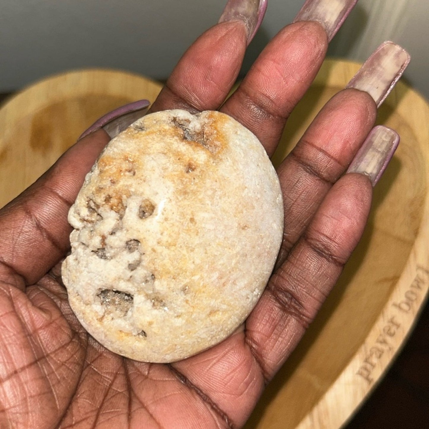 Pink Amethyst Palm stone set PAPLMSTNE - SET002