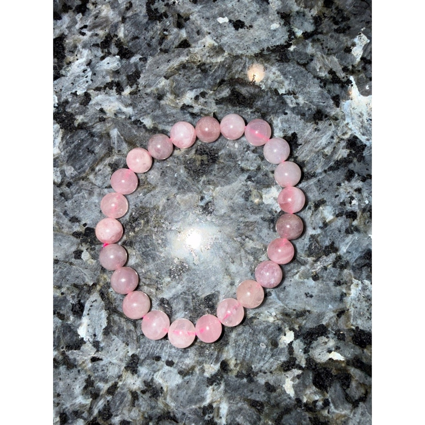 Pink and Purple Amethyst & Rose Quartz Beaded Stretch Bracelet PRICE FOR ONE