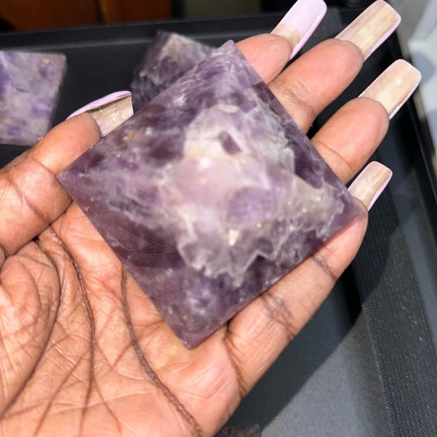 Chevron Dream Amethyst Pyramid Carvings Columns 1, 2, 3 - Price for 1