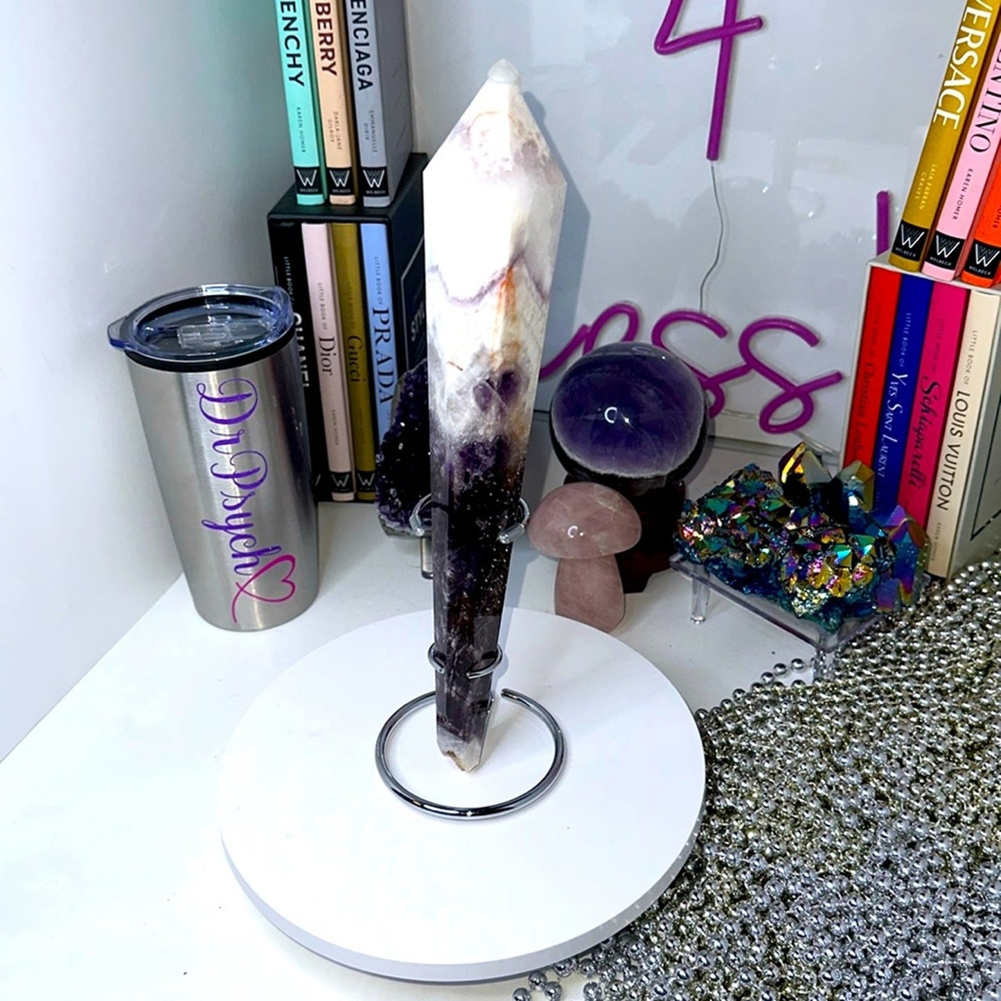 Chevron Amethyst Wand - 12 inches - CHAMYWND12-001