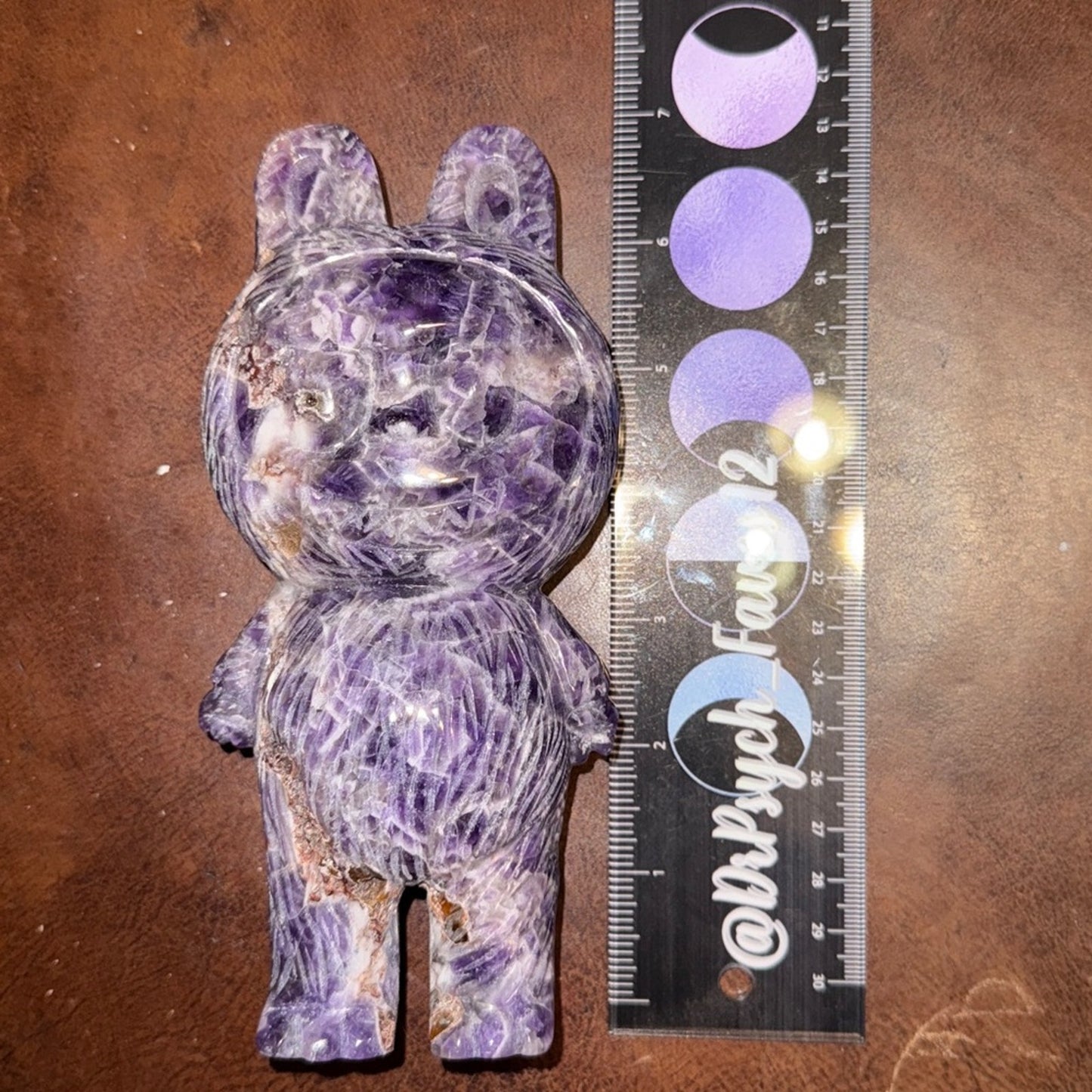 Labubu Crystal Dream Amethyst 7” approximately Crystal Carving A