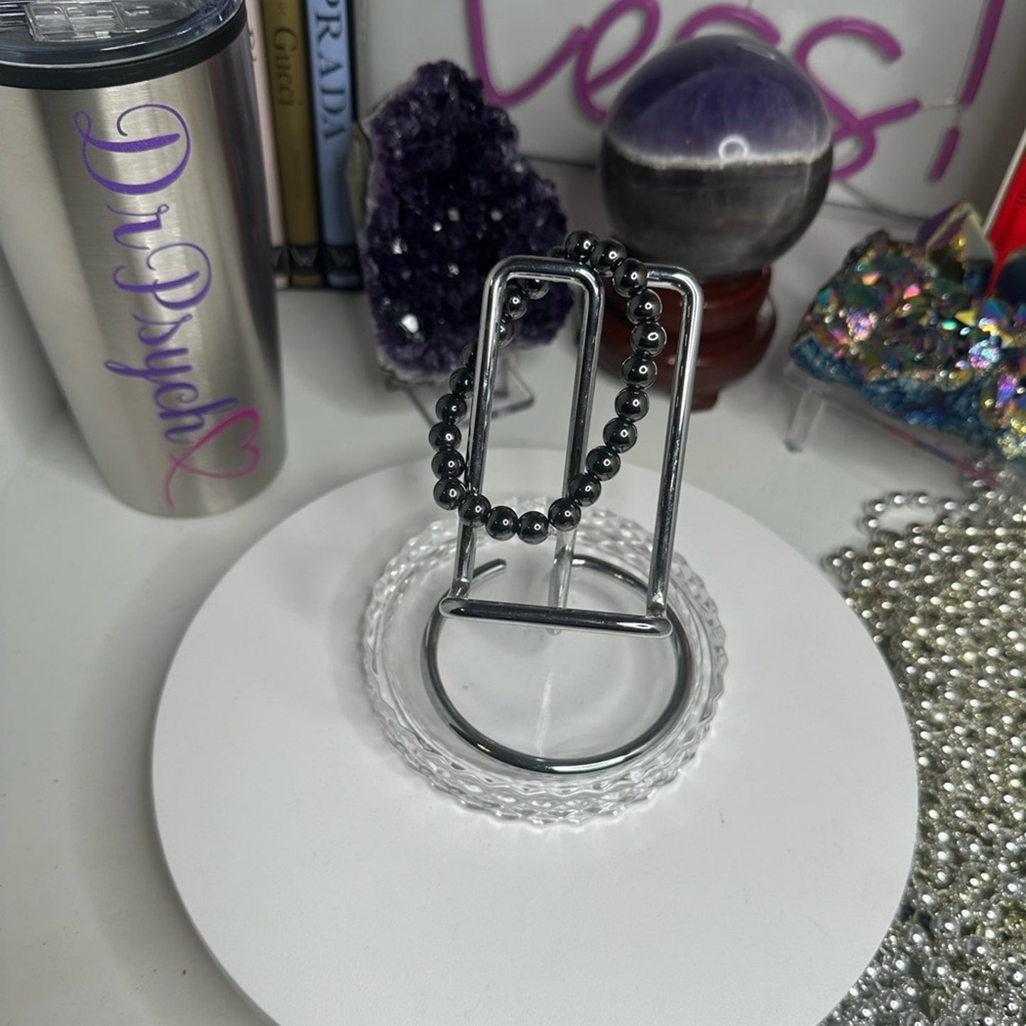 Hematine Bracelet Approx 8MM, 2.5” HEMATINEBRC-001