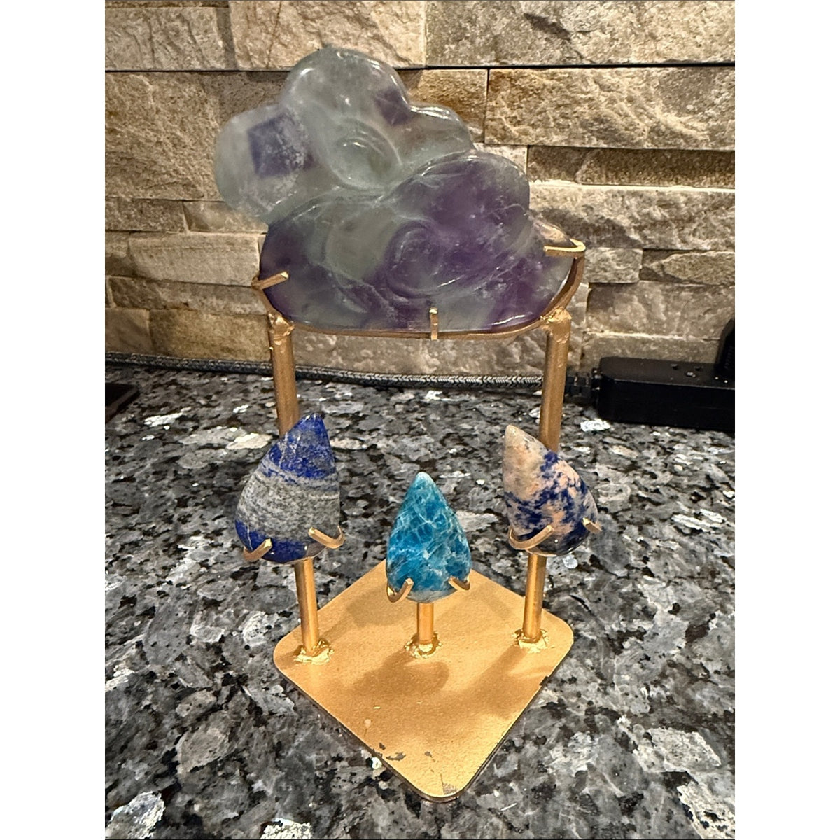 Crystal Cloud and Raindrops Set 7” tall - Price for 1 set